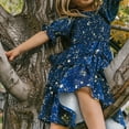 thumbnail image 5 of 7-12T Little Girls Summer Casual Dress Kids Big Girl Sweet Short Sleeve Party Princess Dresses, 5 of 10