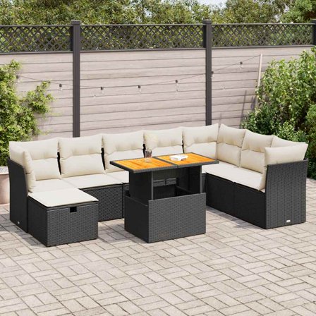 vidaXL Garden Sofa Set Black