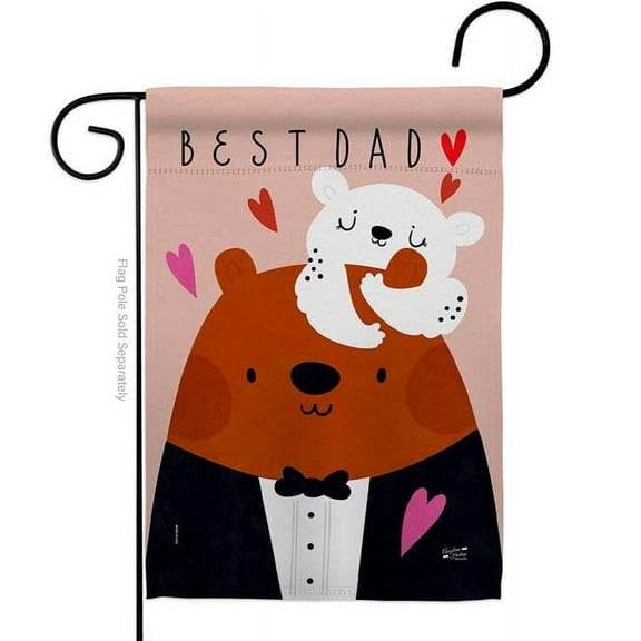 Angeleno Heritage G130324-BO My Best Dad Family Father Day 13 x 18.5 in. Double-Sided Decorative Vertical Garden Flags for House Decoration Banner Yard Gift