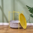 thumbnail image 6 of VECELO Round Side Table with Storage, Metal Small Nightstand with Removable Tray Top and Fabric Storage Basket for Living Room, Bedroom, Nursery, Laundry, Yellow, 6 of 8