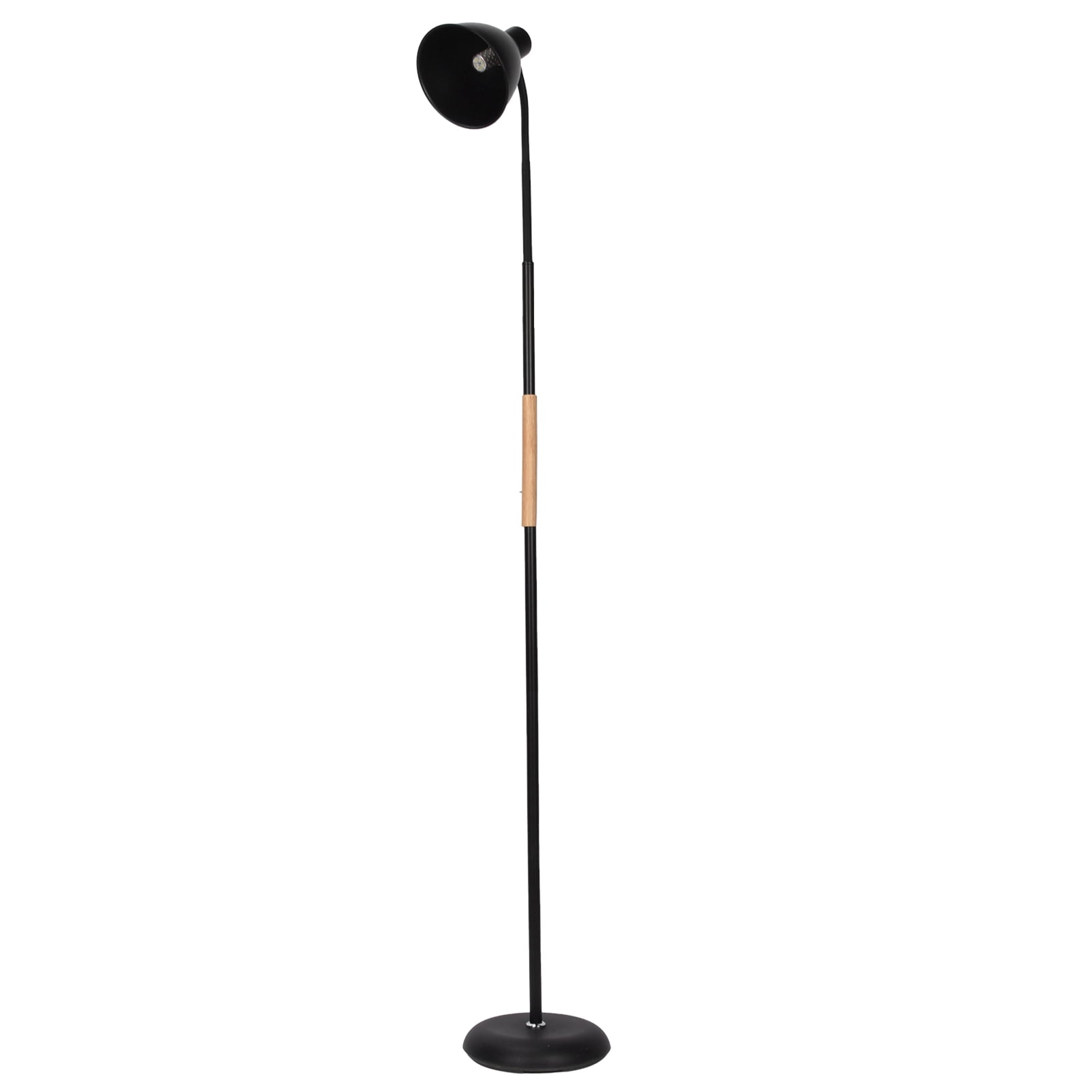 M Buder Simple Floor Lamp Tricolor LED Standing Lamp Living Room Bedroom Bedside Home Lighting Iron Wood Construction Decorative Reading Light Fixture Includes E27 Bulb EU Plug