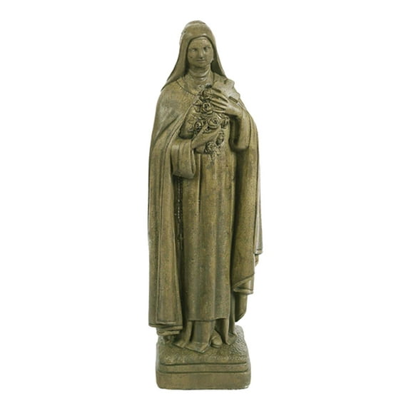 Solid Rock Stoneworks Mary Teresa Stone Statue 26" Tall Aged Pine Color