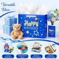 thumbnail image 4 of Happy Birthday Gift Bags with 4 Tissue Wrapping Paper 2 Greeting Card, 2 Pcs Gift Bags Medium with Handles for Children Women Men, Paper Party Bag for Jewelry Small Box Present (Black + Blue), 4 of 8