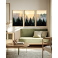 thumbnail image 6 of Drsoum Large 24x36in3pcs Natural Framed Fog Pine Green Tree Forest Art Nordic Modern Mountain work Prints Decor, 6 of 9