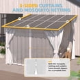 thumbnail image 5 of AECOJOY 10’ x 10' Wall Monuted Lean to Gazebo with Netting and Curtain Outdoor Hardtop Gazebo Aluminum Metal Pergola ​For Garden, Patio, Backyard-​White, 5 of 7