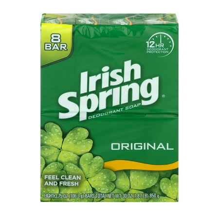 Irish Spring Deodorant Bar Soap, 3.75 oz, 8 ct - Walmart.com