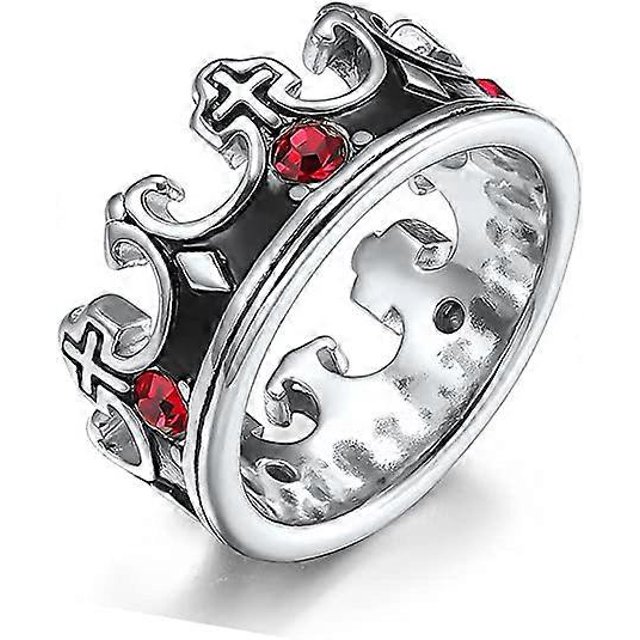 Anillo de Corona de Caballero y Rey para Hombre y Niño, Cruz Religiosa, Anillos Gruesos de Acero Inoxidable, Anillos Cristianos Vintage, Alianza de Boda, Plata, Oro Negro