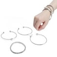 thumbnail image 1 of Bracelet, Heart Star Bracelet Clothes Accessory Alloy Exquisite 4pcs Durable  for Daily Life Silver, 1 of 8