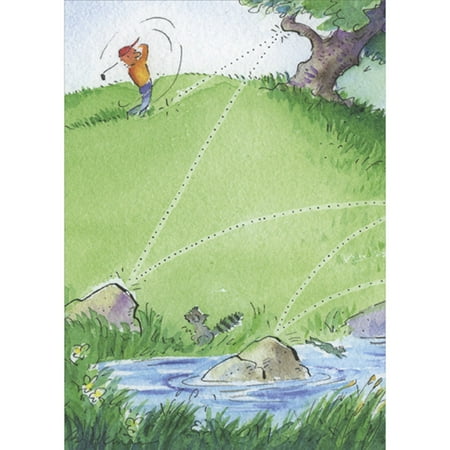 RSVP Golf Shot Bouncing Off Tree and Rocks: Wildest Dreams Humorous / Funny Father's Day Card