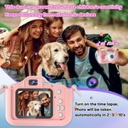 Seckton Upgrade Kids Digital Camera with Cute Silicone Cover, Toy Cameras for Girls Age 3-10 Christmas Birthday Gifts-Pink