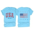 thumbnail image 2 of Alitao 4Th Of July Shirts Women T Shirts for Women Women Casual Printing Short Sleeves ROUND Neck Loose T Shirt Blouse Tops Patriotic Shirts for Women Graphic Tees Sky Blue 3XL, 2 of 3