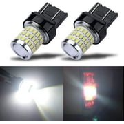 iBrightstar Newest Super Bright Low Power T20 LED Bulbs with Projector Replacement for Back Up Reverse Lights or Tail Brake Lights, Xenon White