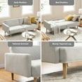 thumbnail image 5 of Mopio Chloe Futon Sofa Bed Convertible Sleeper Sofa with Tapered Legs Light Gray, 5 of 9