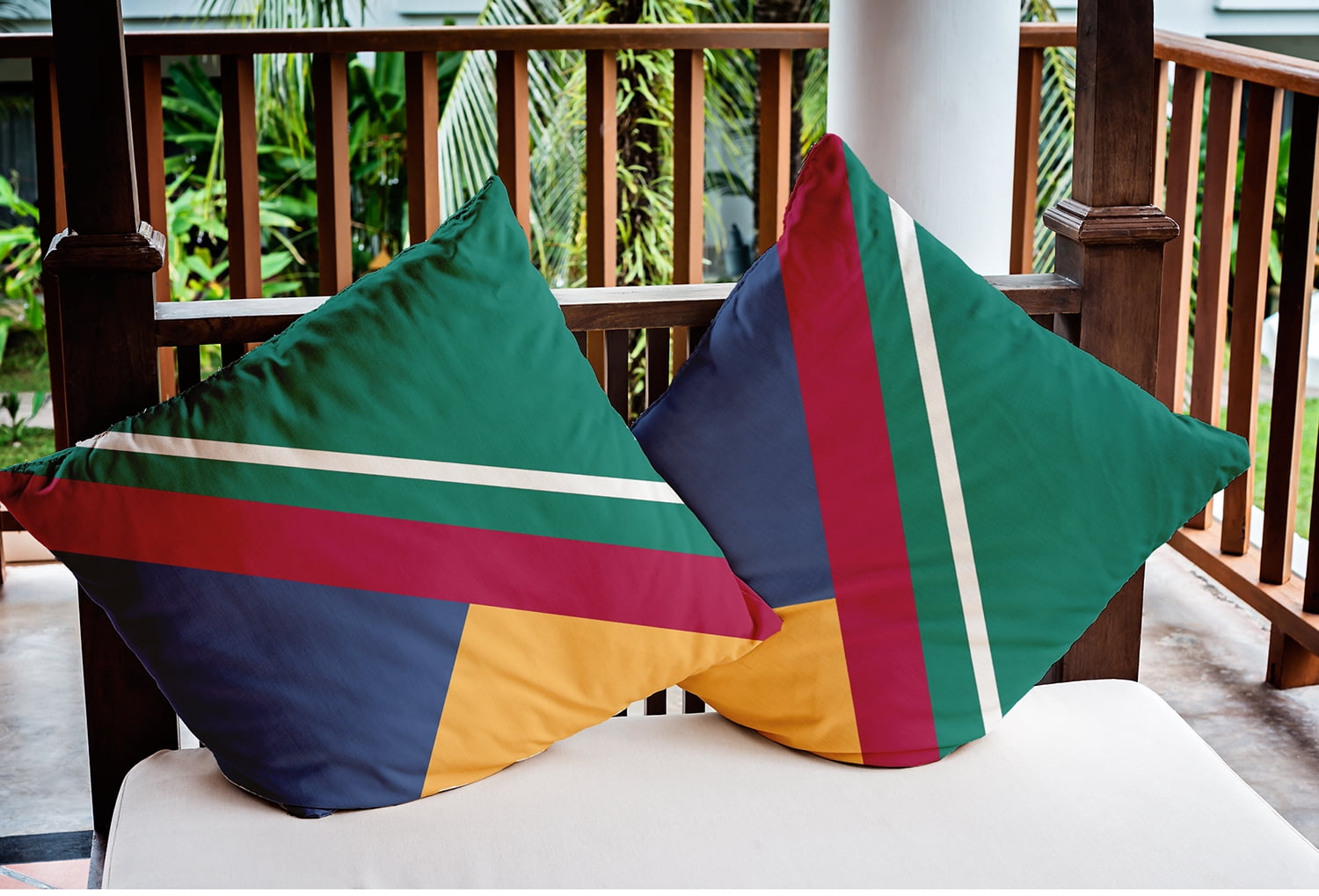 16" x 16" Simply Daisy Bold Shapes Indoor/Outdoor Pillow, Kelly Green Qty 1