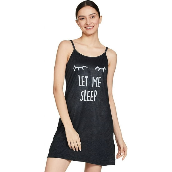 Stylore Nightgown for Women Night Shirt Sleeveless Sleepwear LMS Black L