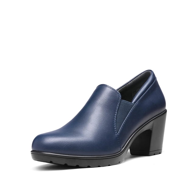 DREAM PAIRS Zapatos de Tacón Bajo y Grueso para Mujer Navy 7 cm