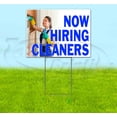 thumbnail image 1 of Now Hiring Cleaners (18" x 24") Yard Sign, Includes Metal Step Stake, 1 of 6