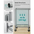 thumbnail image 4 of 140L Laundry Sorter 2-Section Laundry Basket with Wheels Rolling Laundry Hamper with Removable Liner Dove Grey, 4 of 6