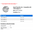 thumbnail image 2 of Spark Plug Wire Set - Compatible with 1950 Dodge B-2, 2 of 2