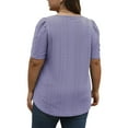 thumbnail image 7 of GERsome Womens Plus Size Summer Tops Square Neck T Shirts Puff Short Sleeve Shirt Eyelet Tunics Summer Casual Loose Blouses XL-5XL, 7 of 7