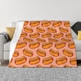 thumbnail image 1 of Fotbe Cartoon Hot Dog Manta de Franela con Estampado, Manta Ultrasuave para Cama, Sofá, Auto, Hipoalergénica y Antibolitas-60"x50", 1 of 6