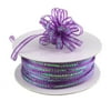 Iridescent Pull Bow Christmas Ribbon, 1/8-Inch, 50 Yards, Purple
