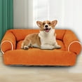 thumbnail image 2 of Winter Dog Sofa Beds, Washable Soft Comfortable Rectangle Couch Bed for Small to Medium Pets 18.11x14.96x8.26 Inch Orange, 2 of 6