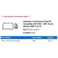 thumbnail image 2 of Automatic Transmission Filter Kit - Compatible with 2000 - 2002 Toyota 4Runner RWD 3.4L V6 2001, 2 of 2