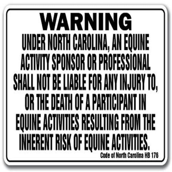 SignMission WS-D-1824-North Carolina 18 x 24 in. Warning Sign - North Carolina Equine