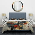 thumbnail image 3 of Designart "Minimalist Elegance in Red and Black Shapes" Abstract Modern Shapes Bedding Covert Set - Abstract Red Modern Bed Set With 2 Shams, 3 of 5