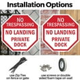 thumbnail image 3 of No Trespassing No Landing Private Dock 18 inch X 18 inch Octagon Plastic Sign Weather Resistant, UV Protected for Workplace, Private Property, and Construction Site, Made in the USA, 3 of 7