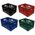thumbnail image 2 of 24qt 4 Pack HDPE Plastic Black, Blue, Red, & Green Milk Crates, 2 of 2