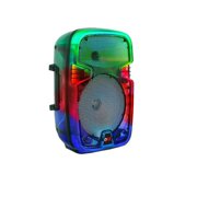 Open Box QFX 8 Translucent Portable Party Speaker With Rechargeable Battery TMS-802 Black