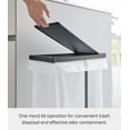 thumbnail image 4 of Yamazaki Home Lidded Garbage Bag Holder, Black, Steel, 12, Lid, 4 of 7