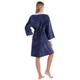 thumbnail image 2 of EFINNY Women's Flannel Robes Soft Warm Plush Nightgowns Spa Bathrobe Lacework Sleepwear Ladies Knee Length Bath Gown, 2 of 10