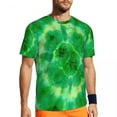 thumbnail image 2 of T Shirt For Men Sportswear For Male Green Tie Dye Novelty Abstract Print Summer Tees O Neck Awesome, 2 of 7