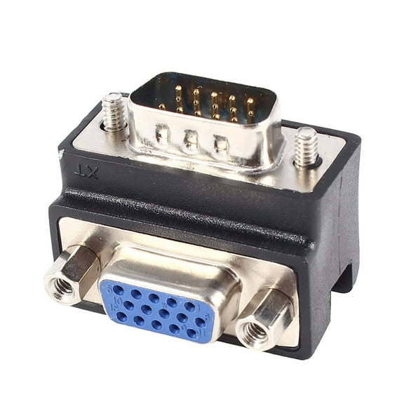 HDTV 90 Degree VGA 15-Pin Female to Male Extender Connector Adapter