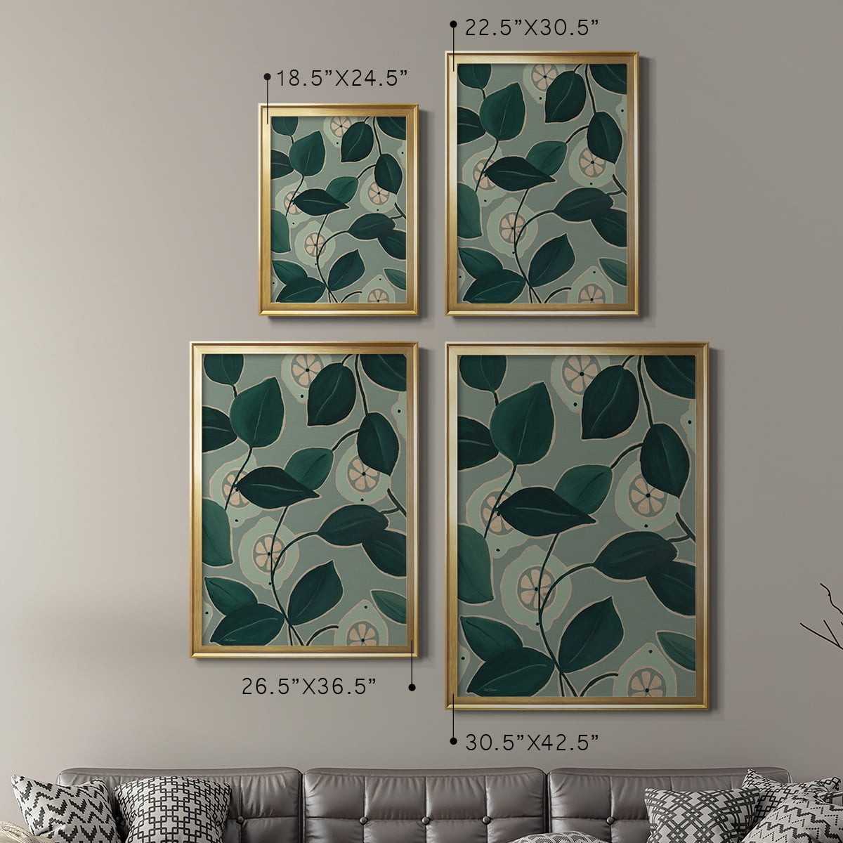 Monochrome Limes Premium Framed Print - Ready to Hang