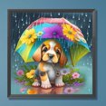 thumbnail image 3 of Pintura de diamante 5D DIY, kit de perro paraguas con taladro redondo completo, decoración del hogar, 30x30cm, 3 of 9