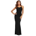 thumbnail image 4 of Pompotops Robe Longue Aguichant Sans Manches pour Femme, Maxi, Cocktail, Soirée, Fluide, Dos Nu, 4 of 8