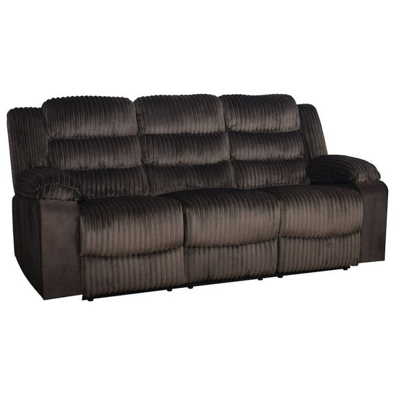 New Classic Furniture Willow Wood & Fabric Sofa with Dual Recliner in Brown