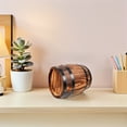 thumbnail image 4 of LABSERRON Yard Wooden Barrel Decor Carbonized Color Flower Pot 1Set, 4 of 5