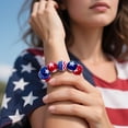 thumbnail image 4 of YYKihy "Independence Day Style Beaded Bracelet Patriotic Red White & Blue Design Ideal For 4th Of July Celebrations And American Themed Events", 4 of 5