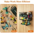 thumbnail image 3 of HiiKaa Power Tool Organizer Wall Mount,150 Lbs Load 3 Layers Storage Rack with 4 Drill Holders for Drills Cordless Tools,Heavy Duty Iron Garage Tool Storage for Workshop Shed Pegboard Basement, 3 of 9