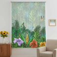 thumbnail image 3 of Tropical Plant Colorful Floral Sheer Curtains 45 Inches Long, Fern Print Summer Birds Light Filering Curtains, Breathable Simi Curtain Privacy Drapes for Kitchen Bathroom Small Window Treatment, 3 of 9
