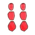 thumbnail image 2 of Ziurtnc 1 Pair Women Long Hanging Earrings Irregular Geometric Shape Resin Multi-layer Smooth Electroplated Ear Jewelry Lady Prom Cocktail Party Dangle Ear, 2 of 8