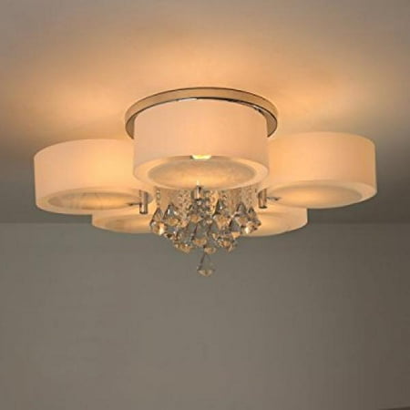 Natsen Crystal Ceiling Lights Metal Semi Flush Mount Natsen Crystal Ceiling Lights Metal Semi Flush Mount Acrylic Material Lampshade 5