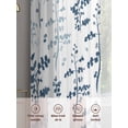 thumbnail image 6 of Blue Botanical Sheer Curtains 84 Inch Length 2 Panels Set, Watercolor Spring Floral Summer Leaf Voile Window Treatment Rod Pocket Curtains Sheers Drapes for Bedroom/Living Room/Kitchen 52"x84"x2, 6 of 7