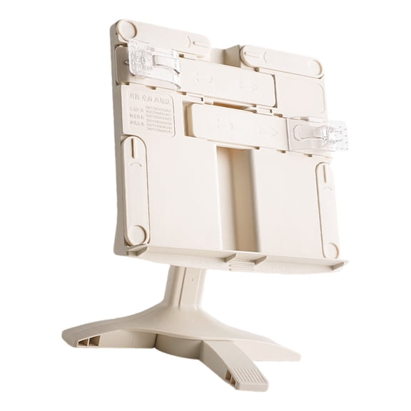 Book Stand for Reading, Adjustable Textbook Holder, Foldable Bookstand with Clear Page Clips for Textbook Music Scores