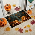 thumbnail image 6 of Fall Pumpkin Halloween Doormat - Thanksgiving Kitchen & Bathroom Rug - Super Soft Polyester Entryway Mat for Porch, Living Room Decor - Easy Clean Non-Slip Floor Carpet (40x60cm, Multicolor), 6 of 6